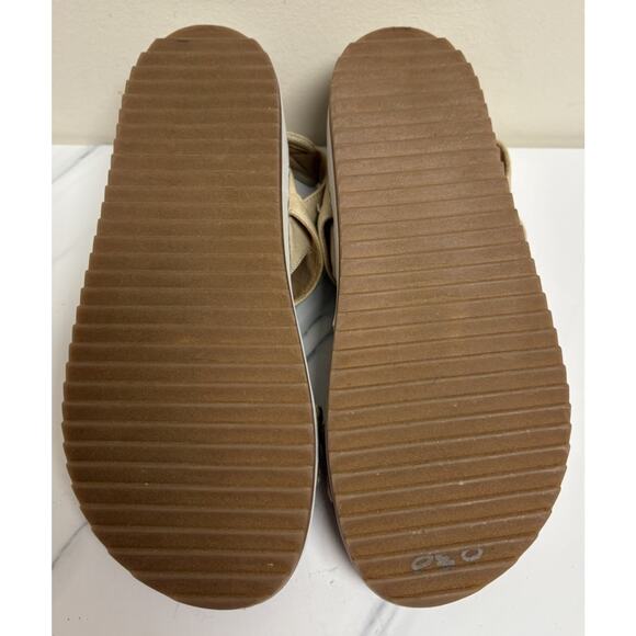 Lucky Brand Womens Platform Sandals Size 7.5M Beige Textile Comfort - Picture 9 of 10